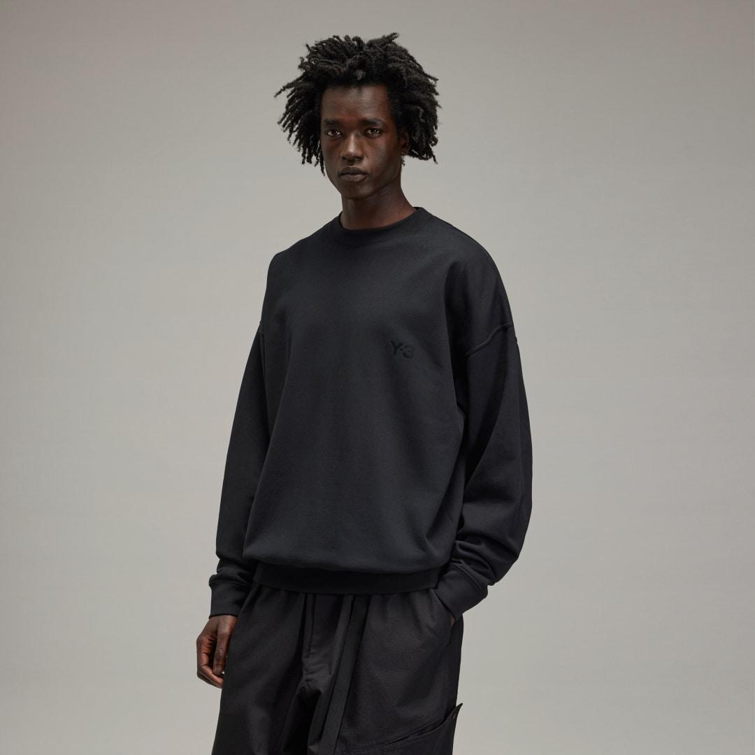 adidas Y-3 French Terry Crew Sweater Black S Mens Product Image