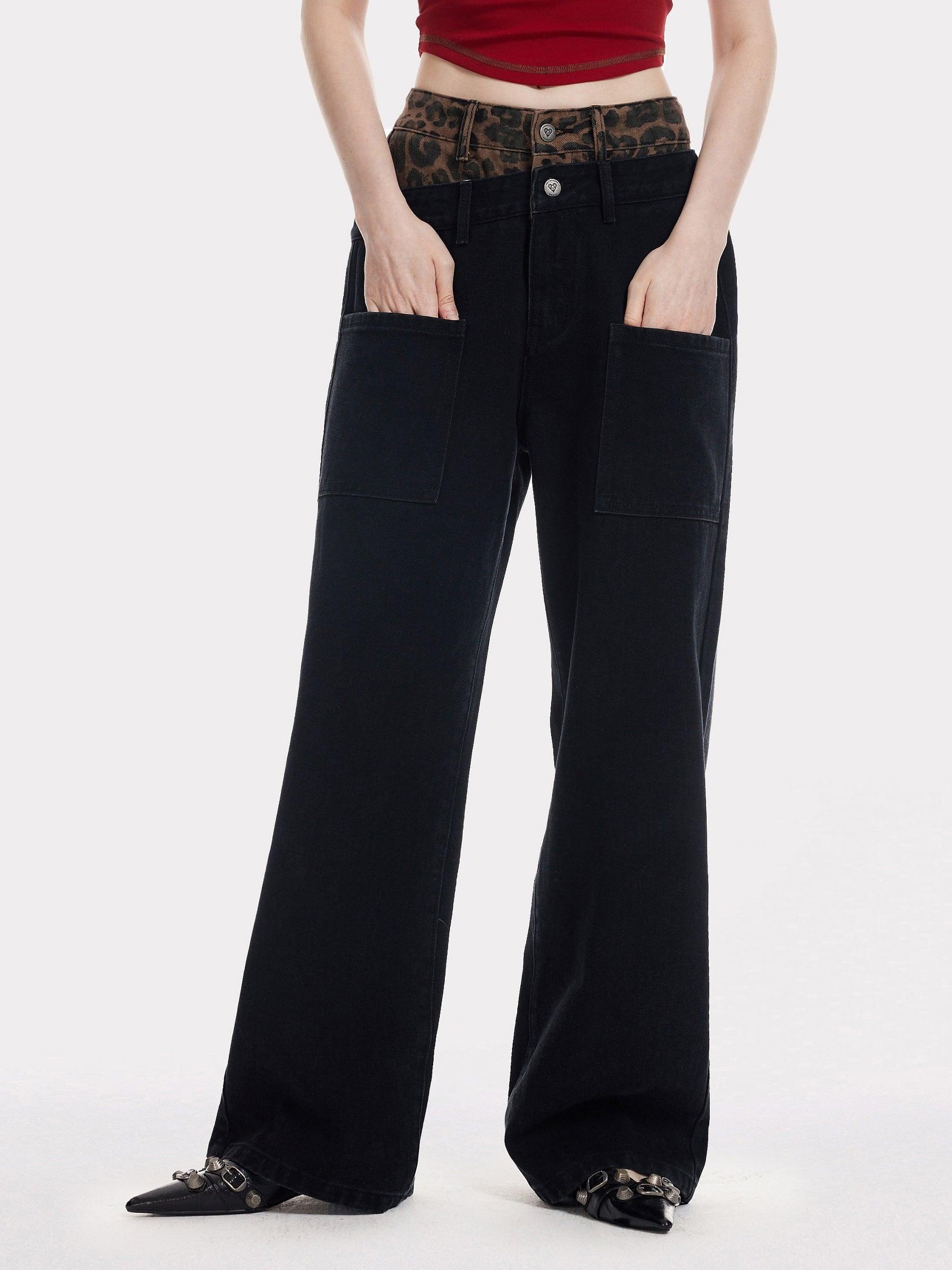 Aelfric Eden Leopard Print Baggy Jeans Product Image