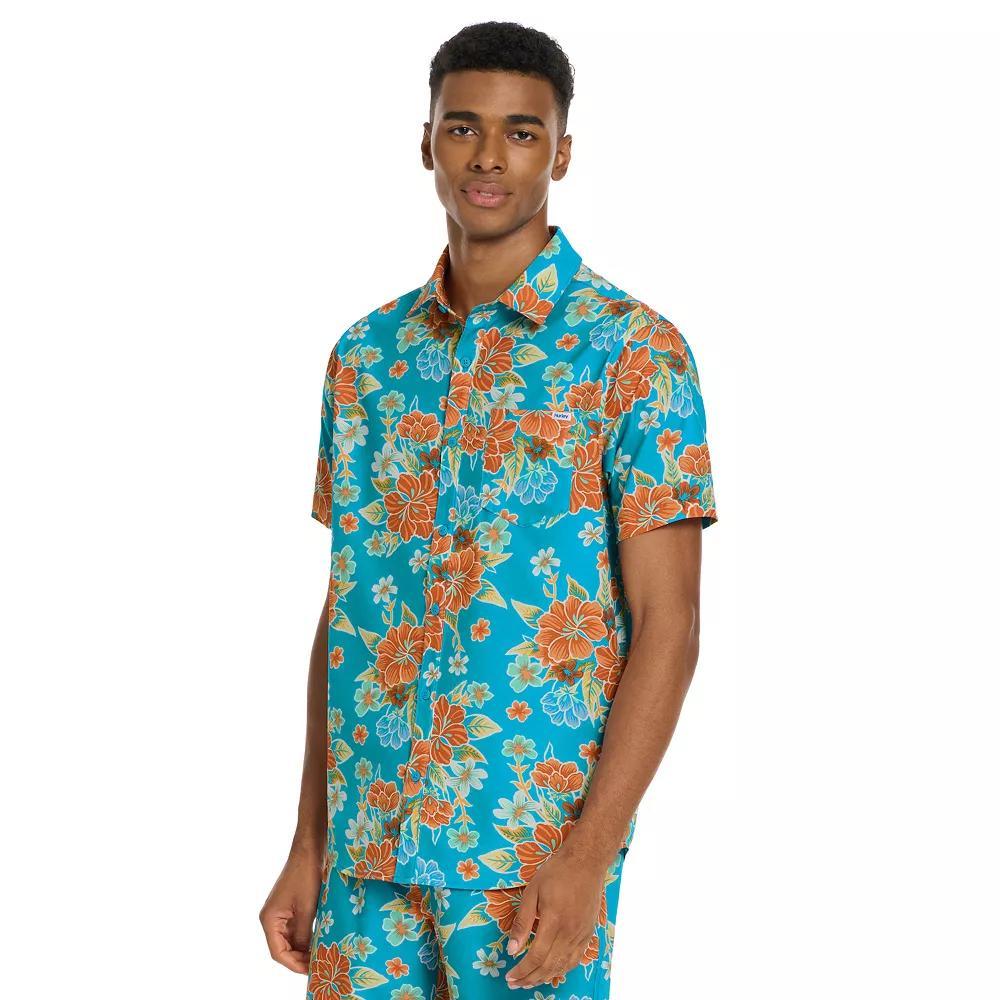 Men's Hurley Bahia Printed Stretch Short Sleeve Button-Down Shirt, Size: XL, Seadoo Product Image