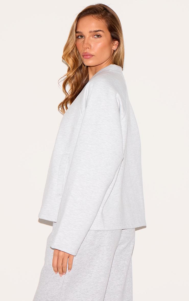 Ash Grey Premium Boxy Sweat Cardigan Product Image