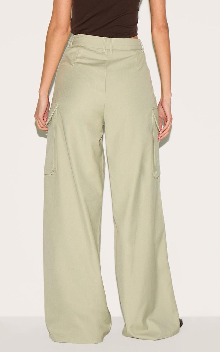 Sage Woven Pocket Detail Straight Leg Pant Product Image