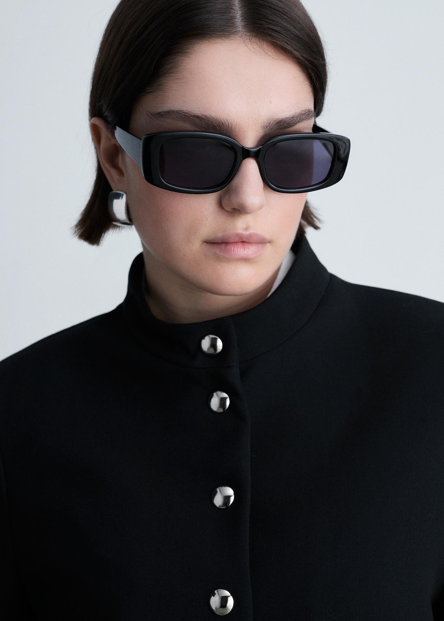 Jacket with jewel-button strip collar - Women | MANGO USA Product Image