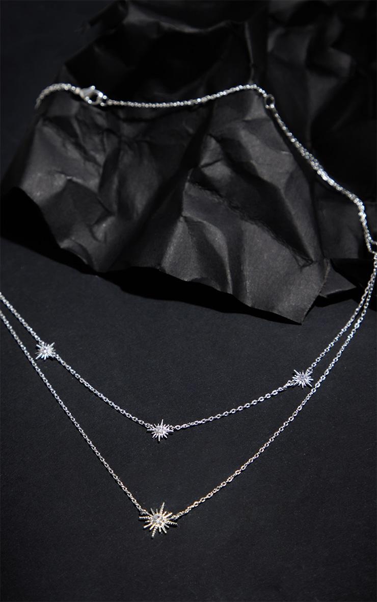 Real Silver Plated Star Diamante Necklace Product Image