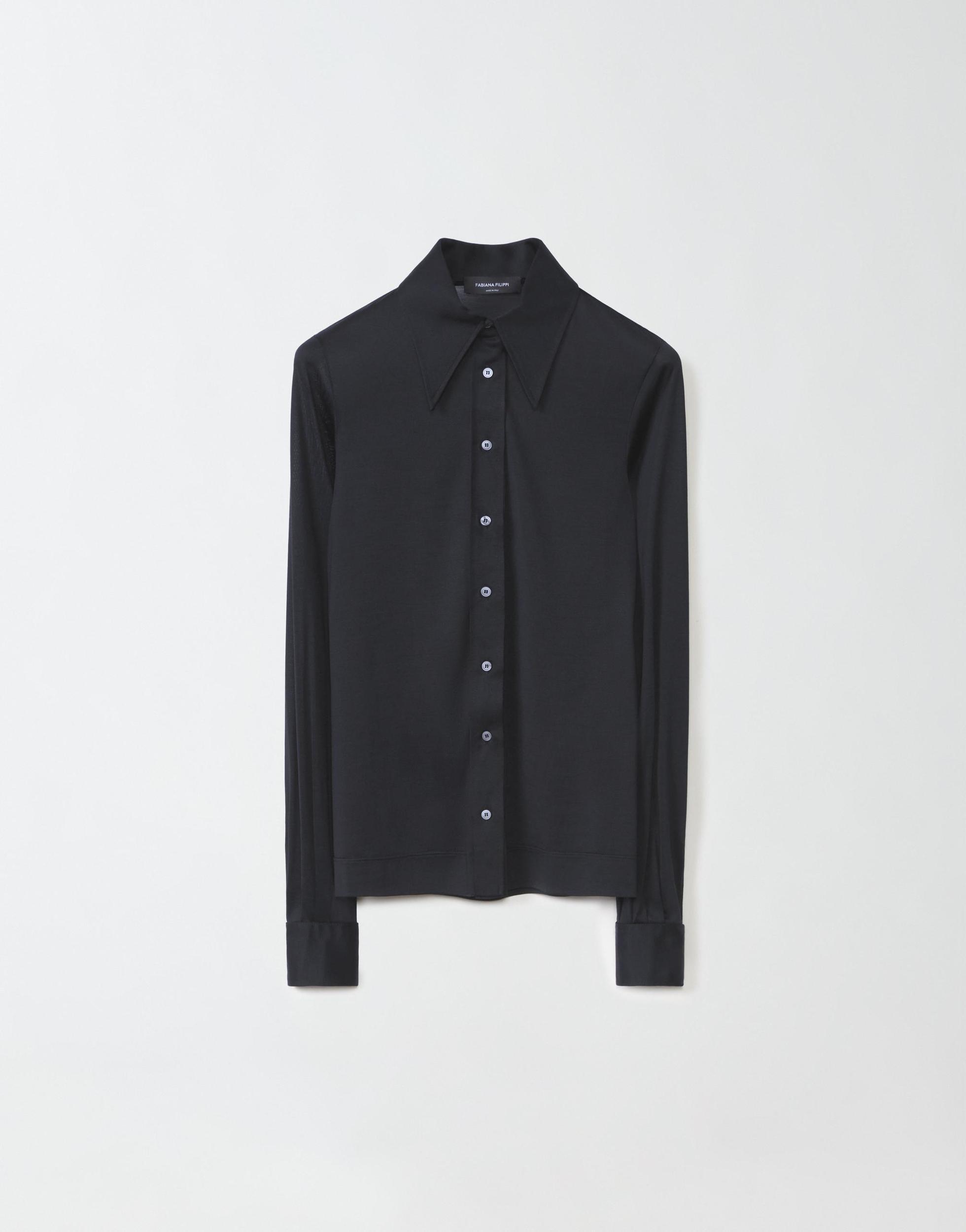 FABIANA FILIPPI Silk Jersey Shirt In Black Product Image