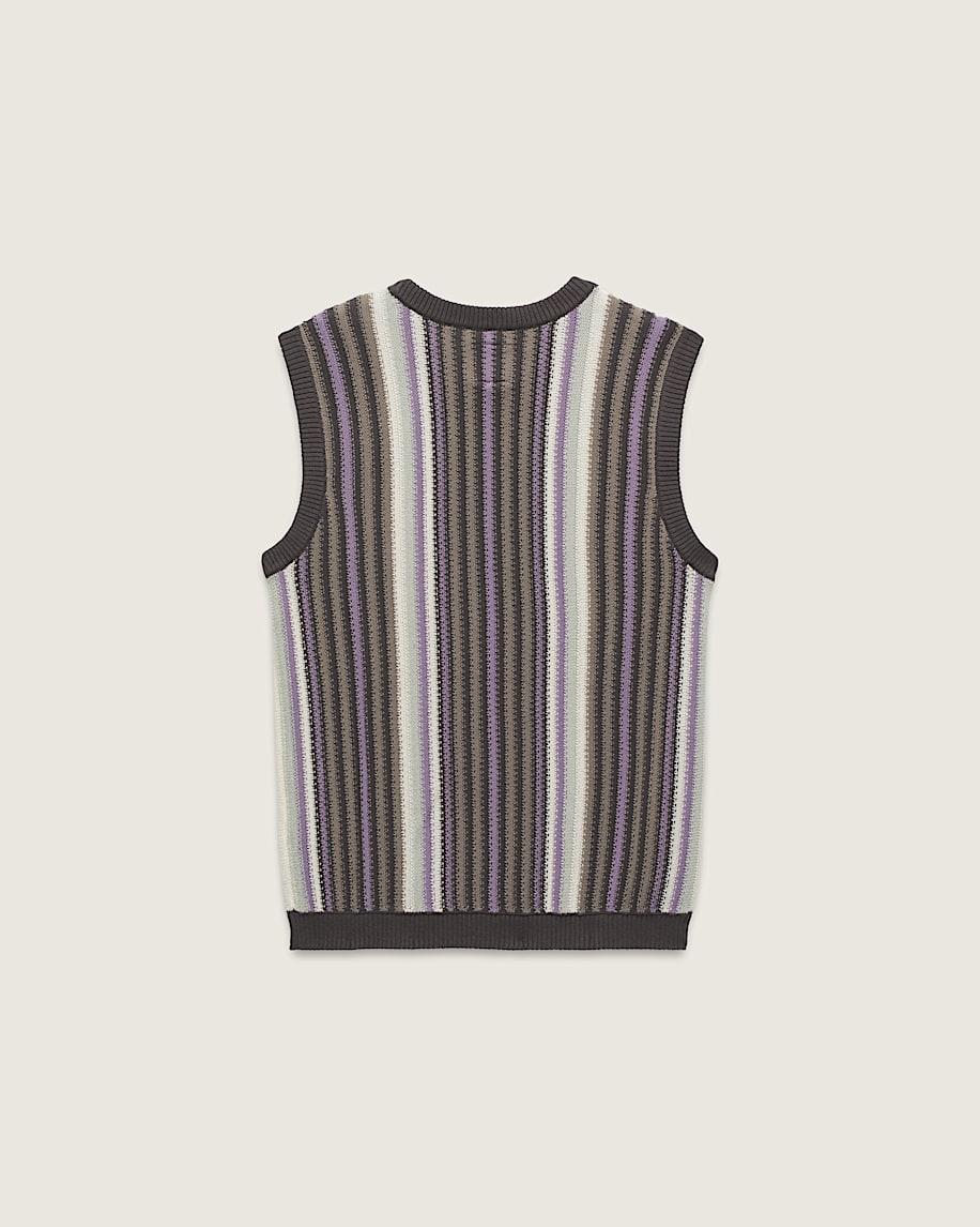 Premium Striped Sweater Vest in After Dark Brown / Grey / Purple| Vans US Product Image