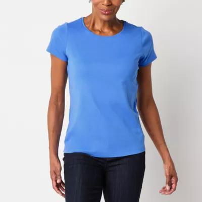 St. John's Bay Womens Crew Neck Short Sleeve T-Shirt Product Image