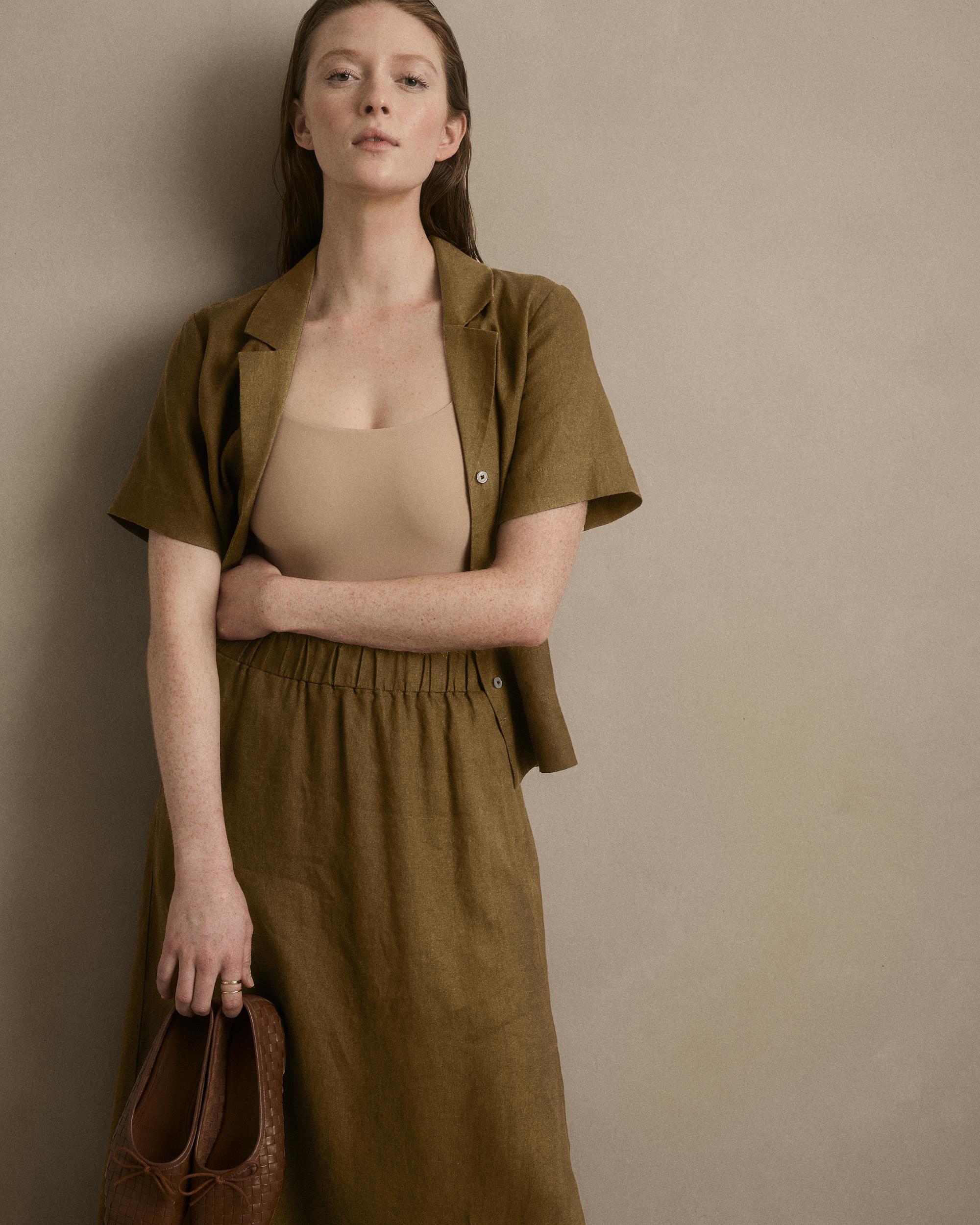 Quince | Women's 100% European Linen Short Sleeve Shirt Size XL Product Image