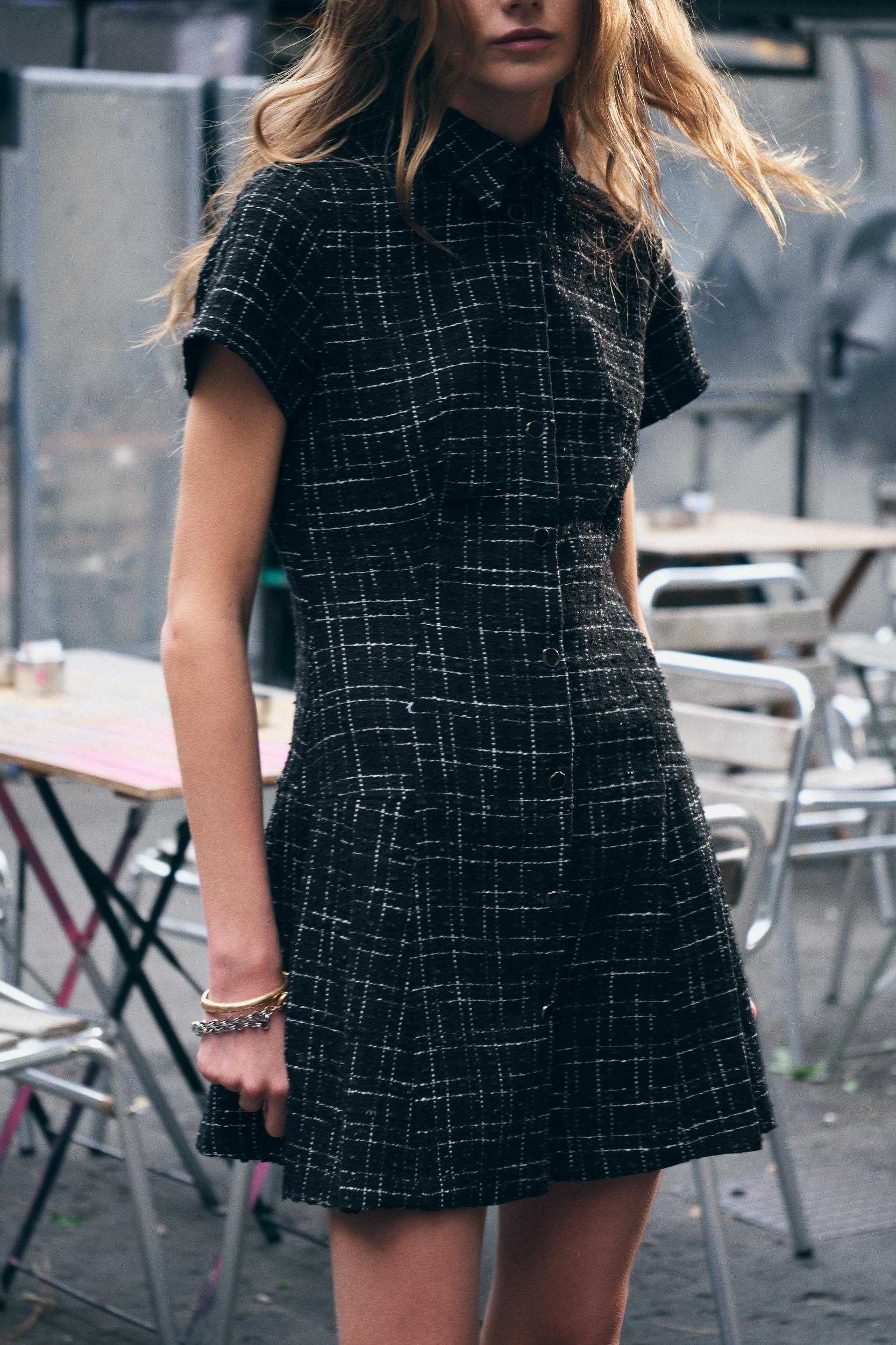 TEXTURED SHORT DRESS Product Image