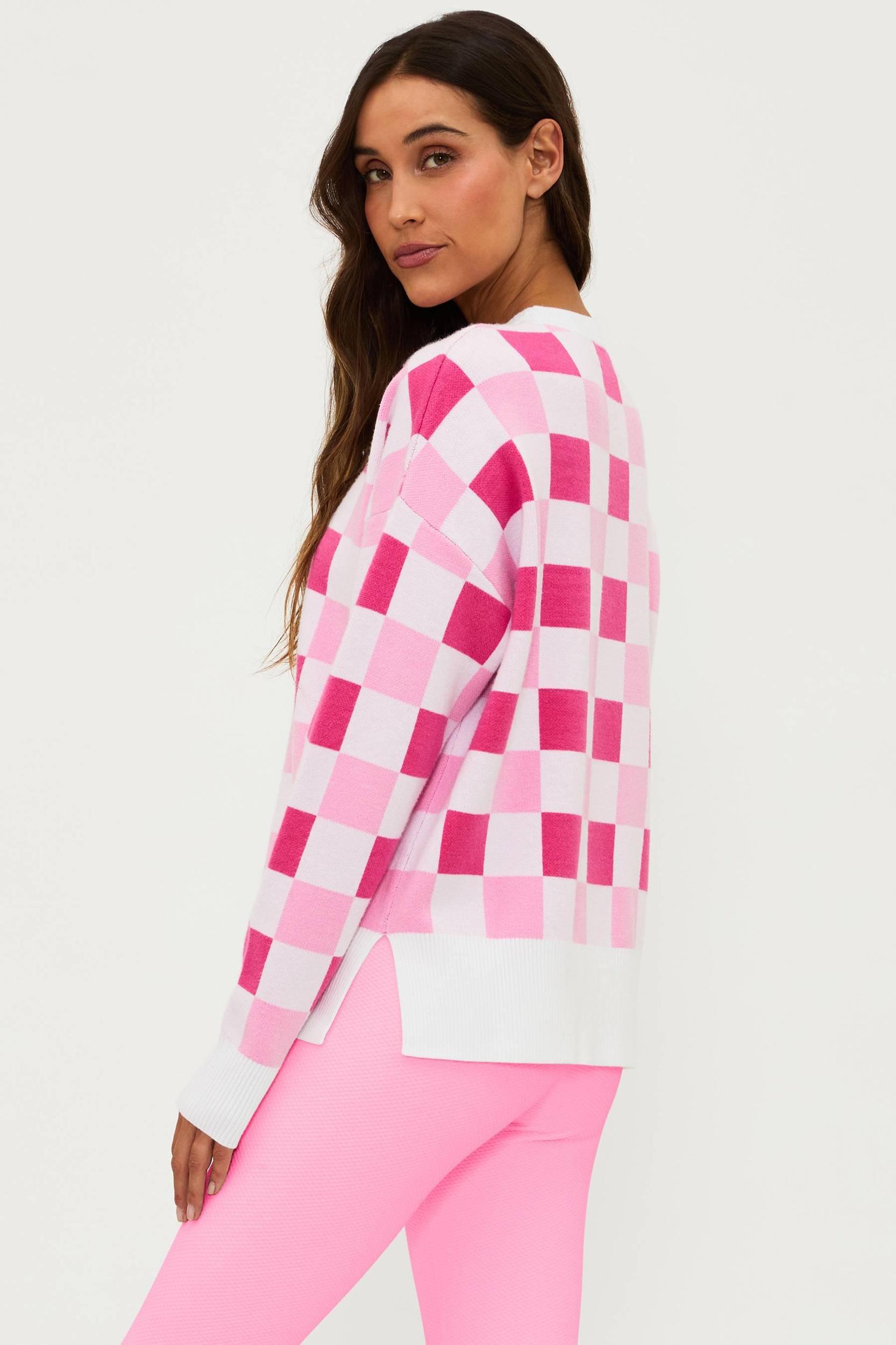 Callie Sweater Peony Petal Checker Product Image