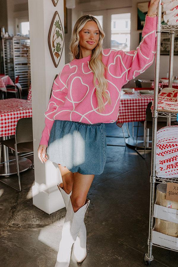 Candy Hearts Embroidered Knit Sweater Product Image