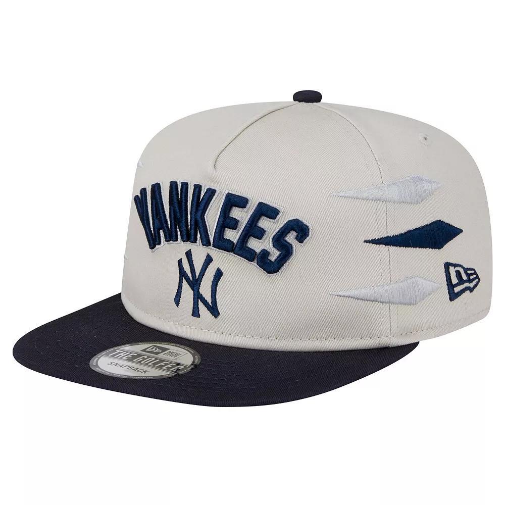 Mens New Era Cream New York Yankees Iron Golfer Snapback Hat Product Image