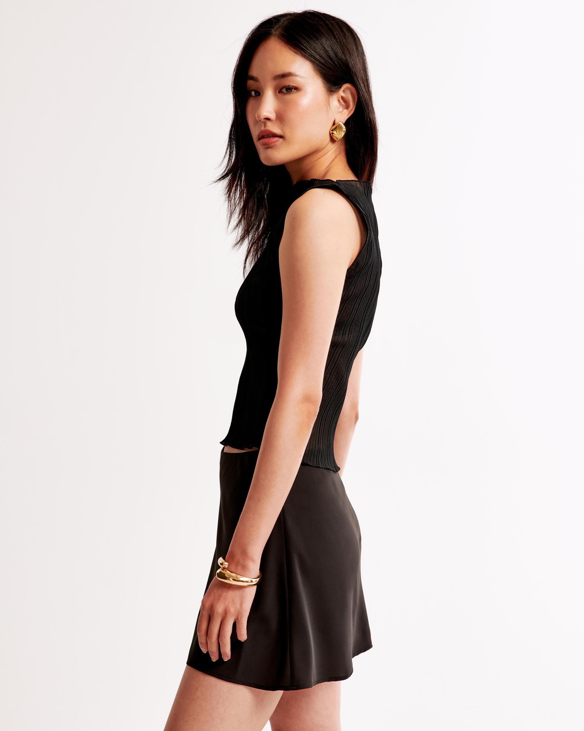 The A&F Scarlett Faux Silk Mini Skort Product Image