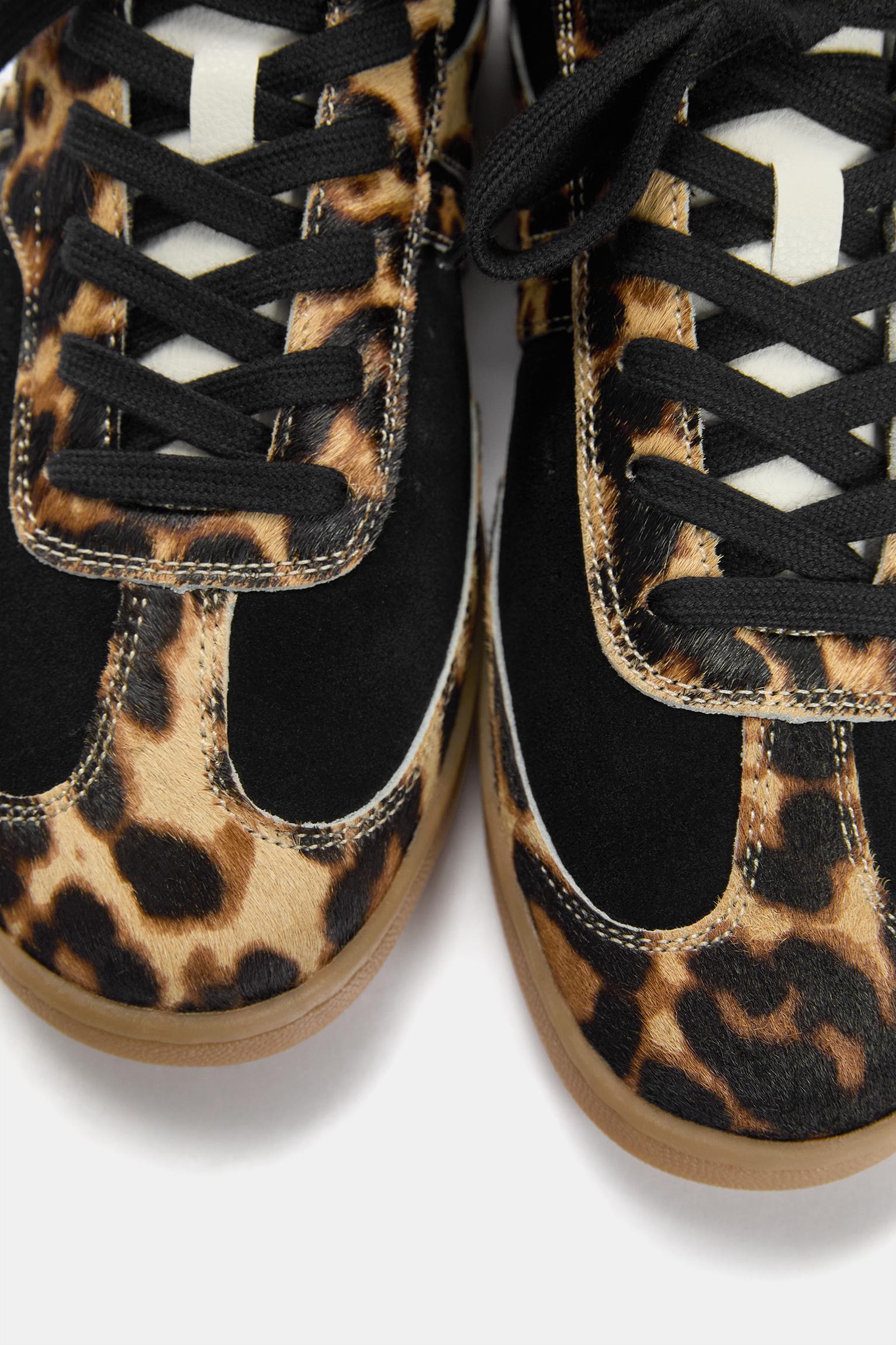 Animal print leather sneakers Product Image