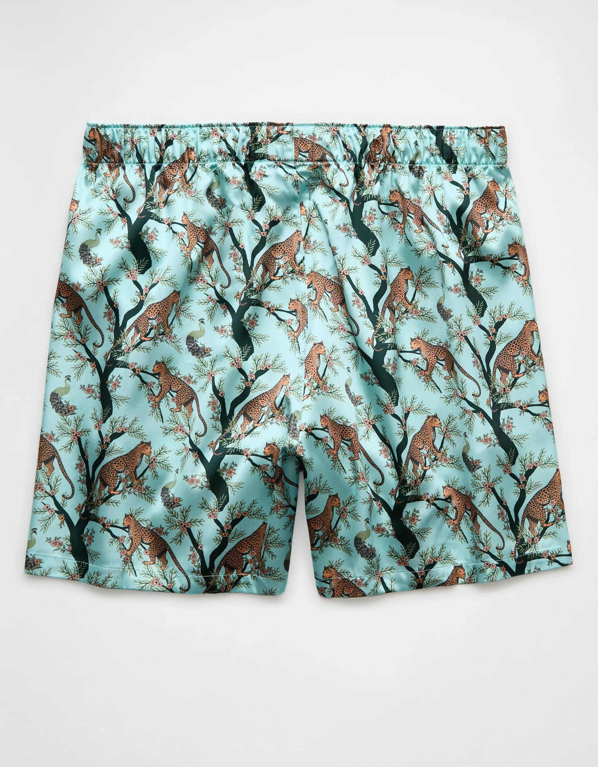 AEO Men's Tropical Leopards Satin Pocket Boxer Short Product Image
