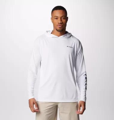 Men's Columbia PFG UPF 50 Terminal Tackle™ Hoodie, Size: Small, White Product Image