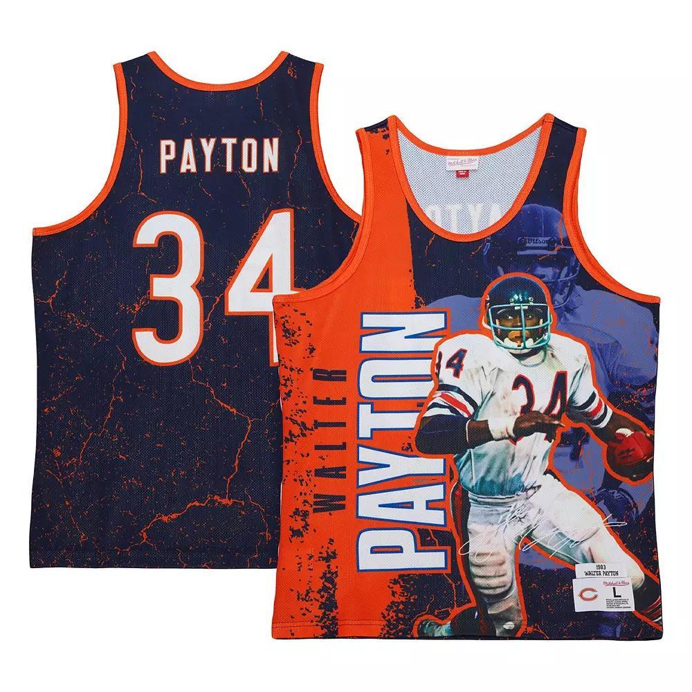 Men's Mitchell & Ness Walter Payton Navy Chicago Bears 1983 Player Burst Tank Top, Size: Small, Blue Product Image
