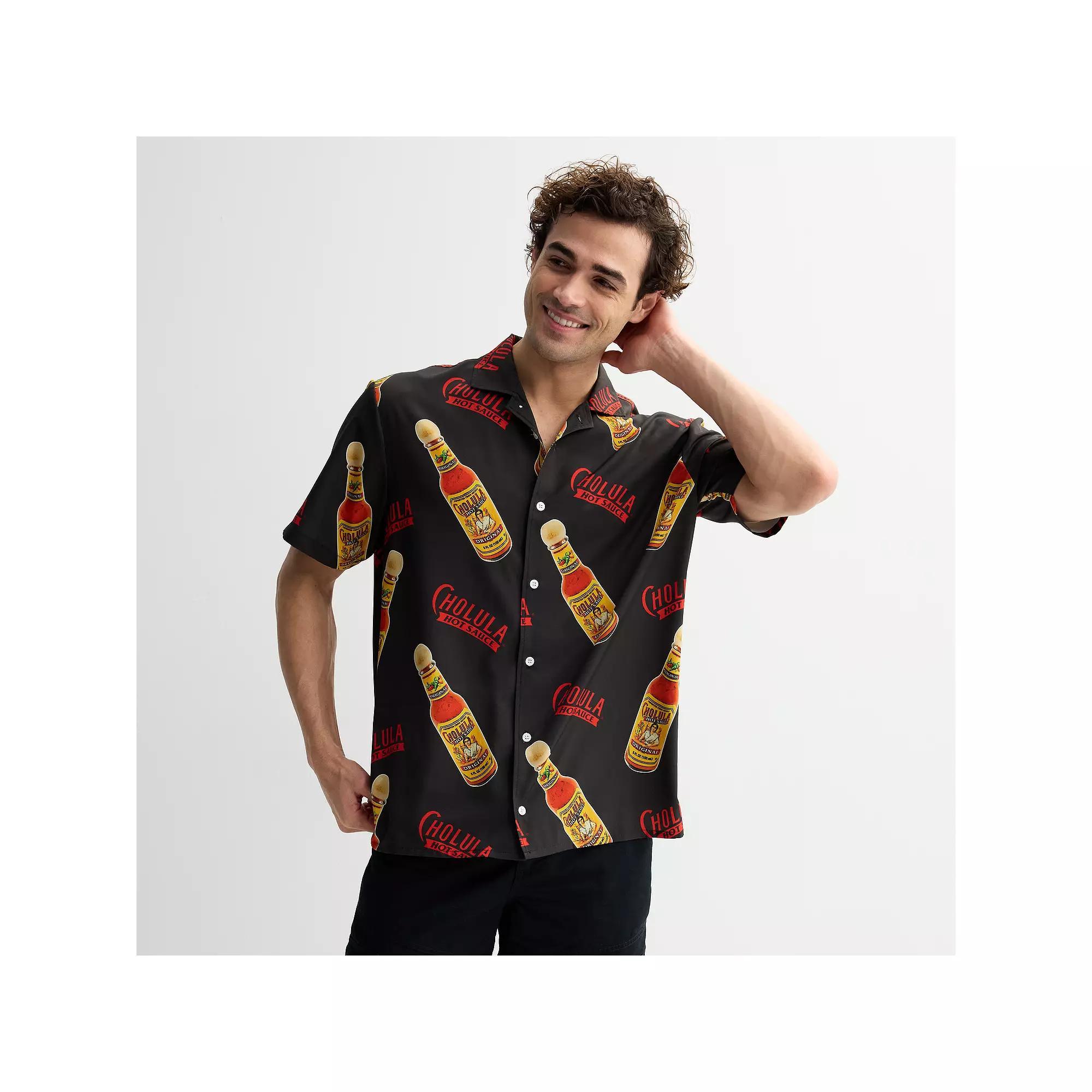 Men's Cholula Short Sleeve Button-Down Shirt, Size: Small, Black Product Image