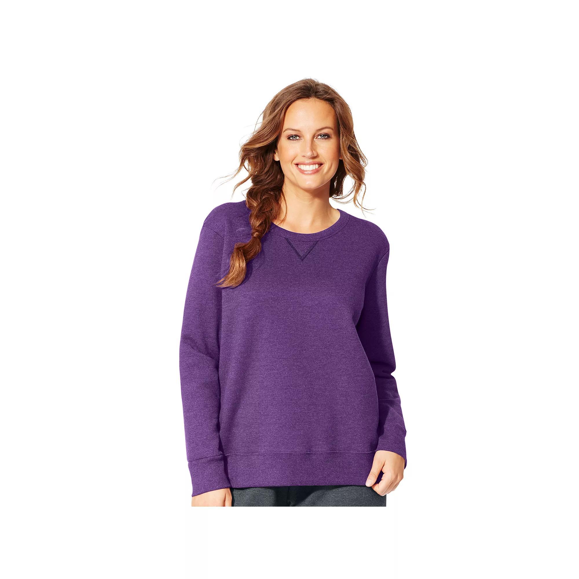 Plus Size Just My Size  Fleece Crew Sweatshirt, Women's, Size: 5XL, Pale Pink Product Image