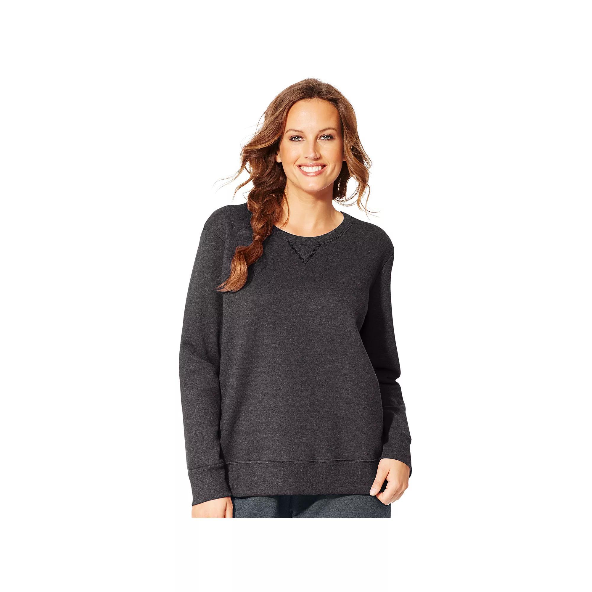 Plus Size Just My Size  Fleece Crew Sweatshirt, Women's, Size: 5XL, Pale Pink Product Image
