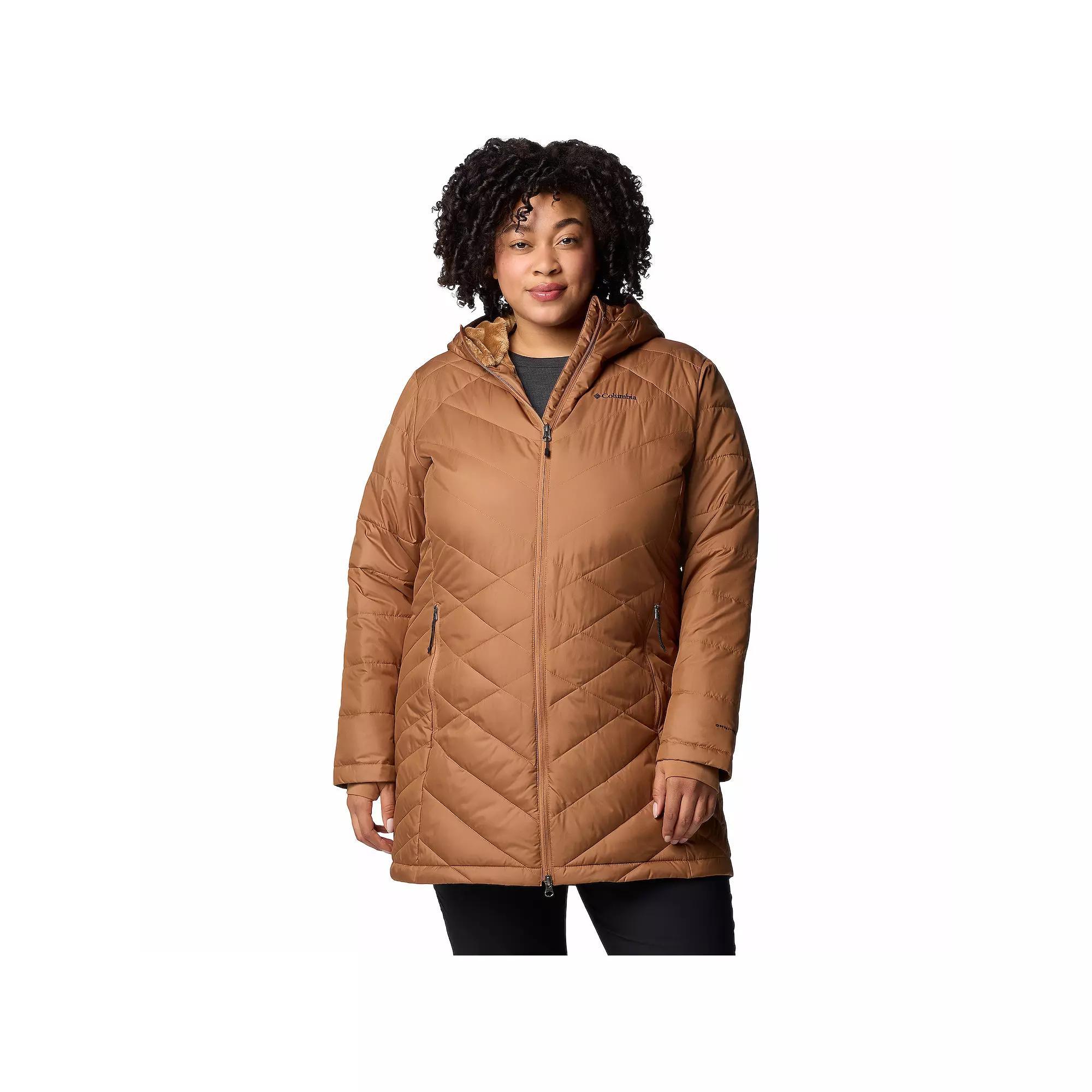 Plus Size Columbia Heavenly Long Hooded Jacket, Women's, Size: 2XL, Camel Brown Product Image