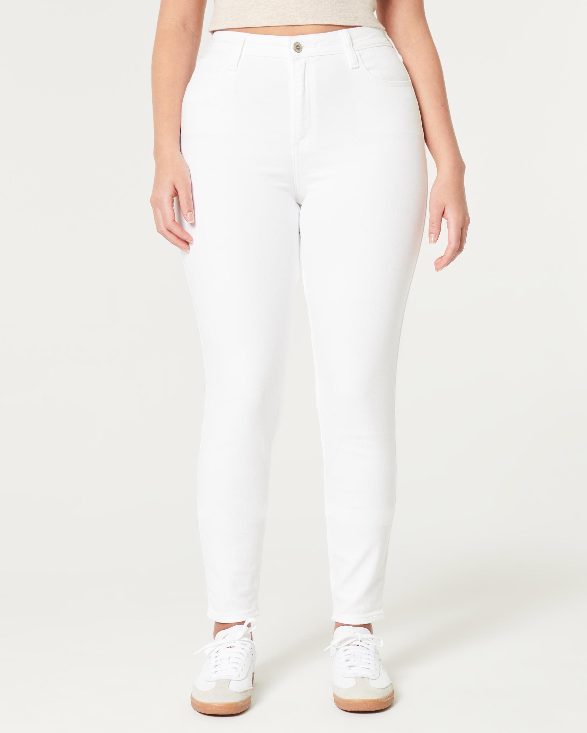 Curvy High-Rise White Super Skinny Jeans Product Image