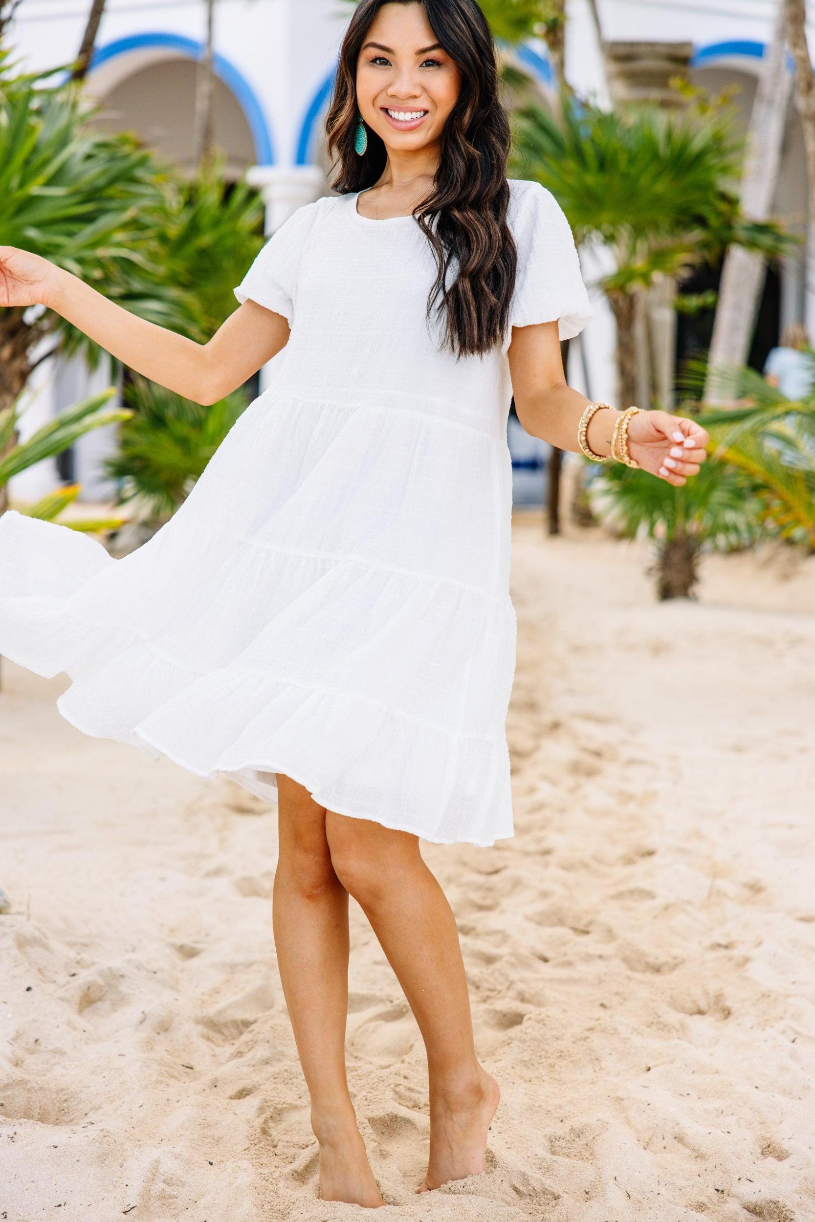 It All Makes Sense White Tiered Dress Female Product Image