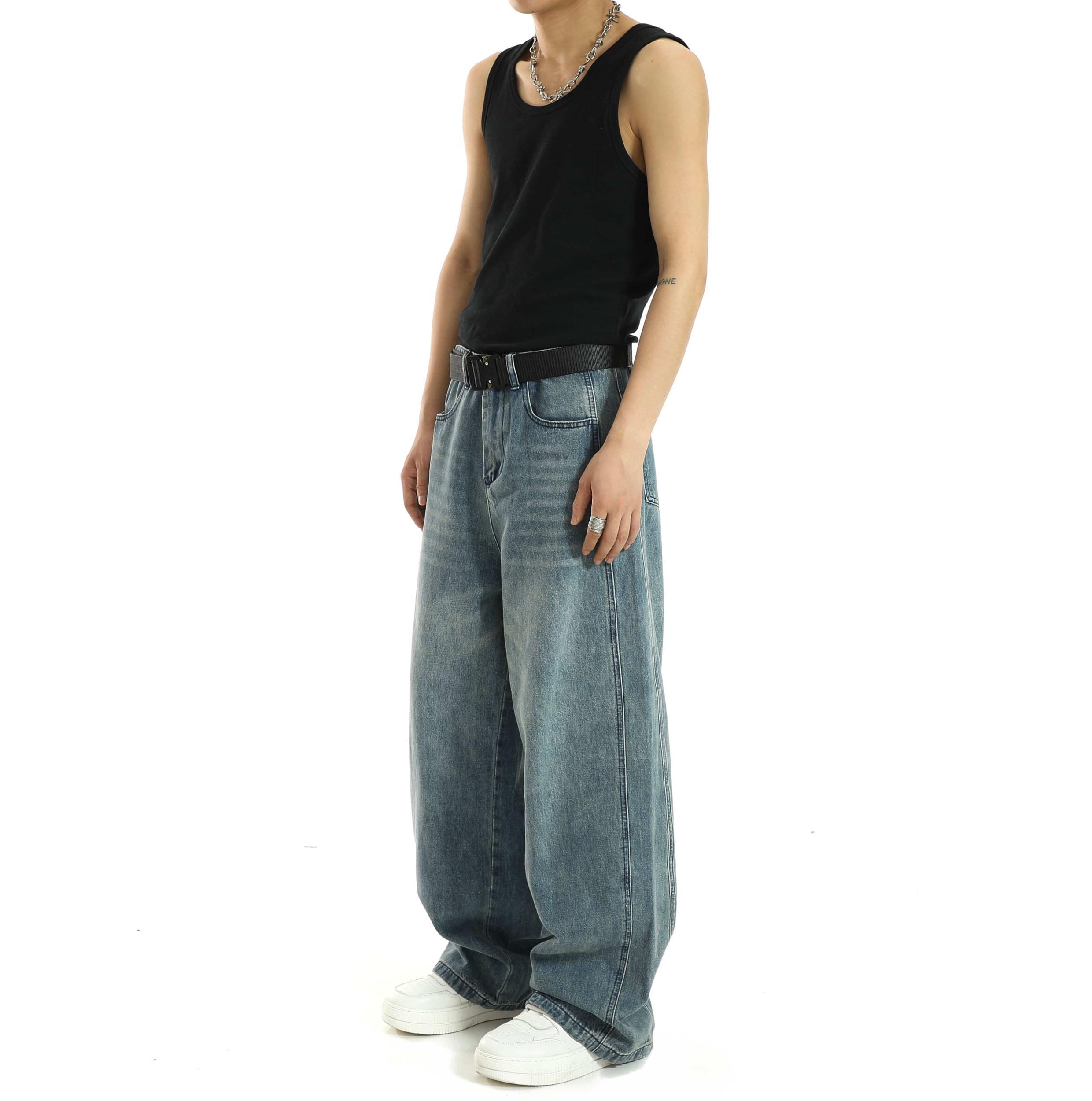 RT No. 9603 BLUE BAGGY DENIM JEANS Product Image