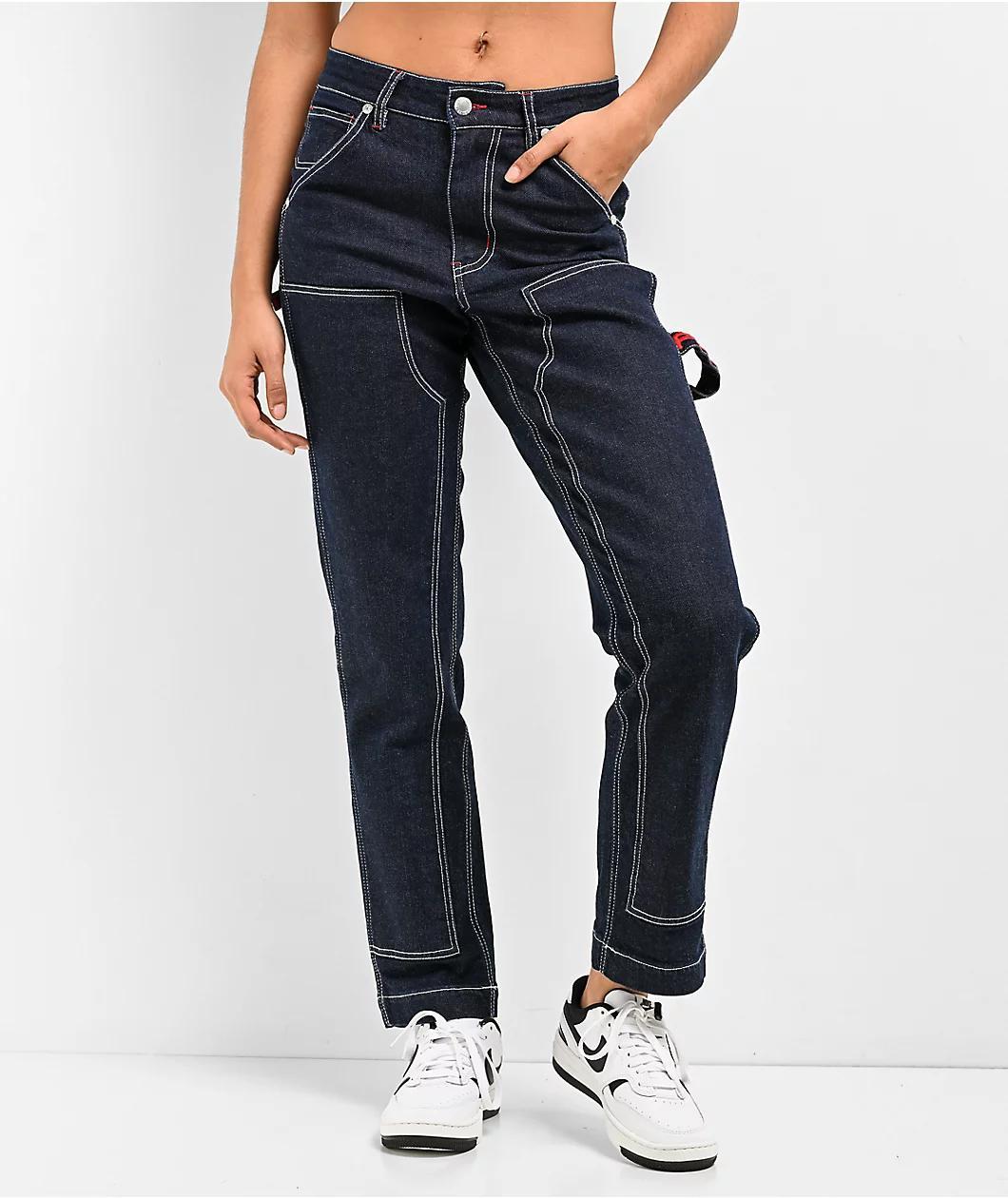 FUBU Classic Dark Blue Double Knee Carpenter Jeans Product Image