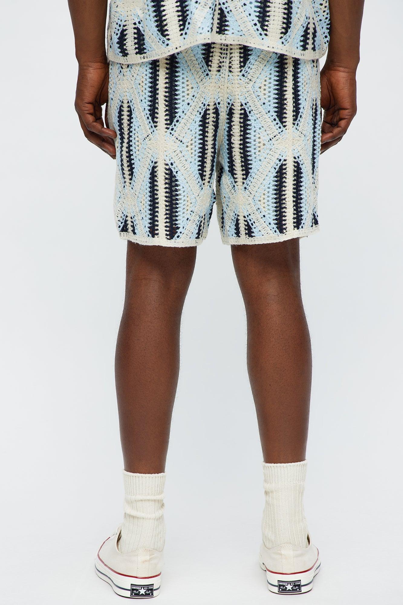 Triangles Knit Short - Blue/combo Product Image
