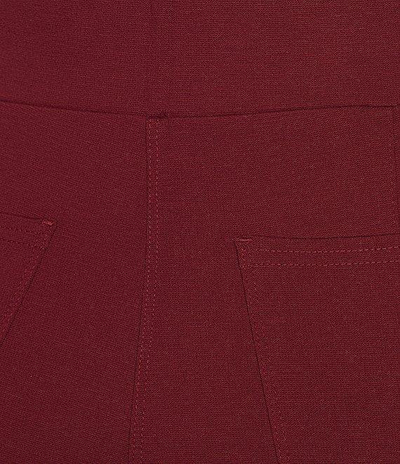 Intro Petite Size Bella Solid Double Knit Slim Her Straight Leg Pants Product Image