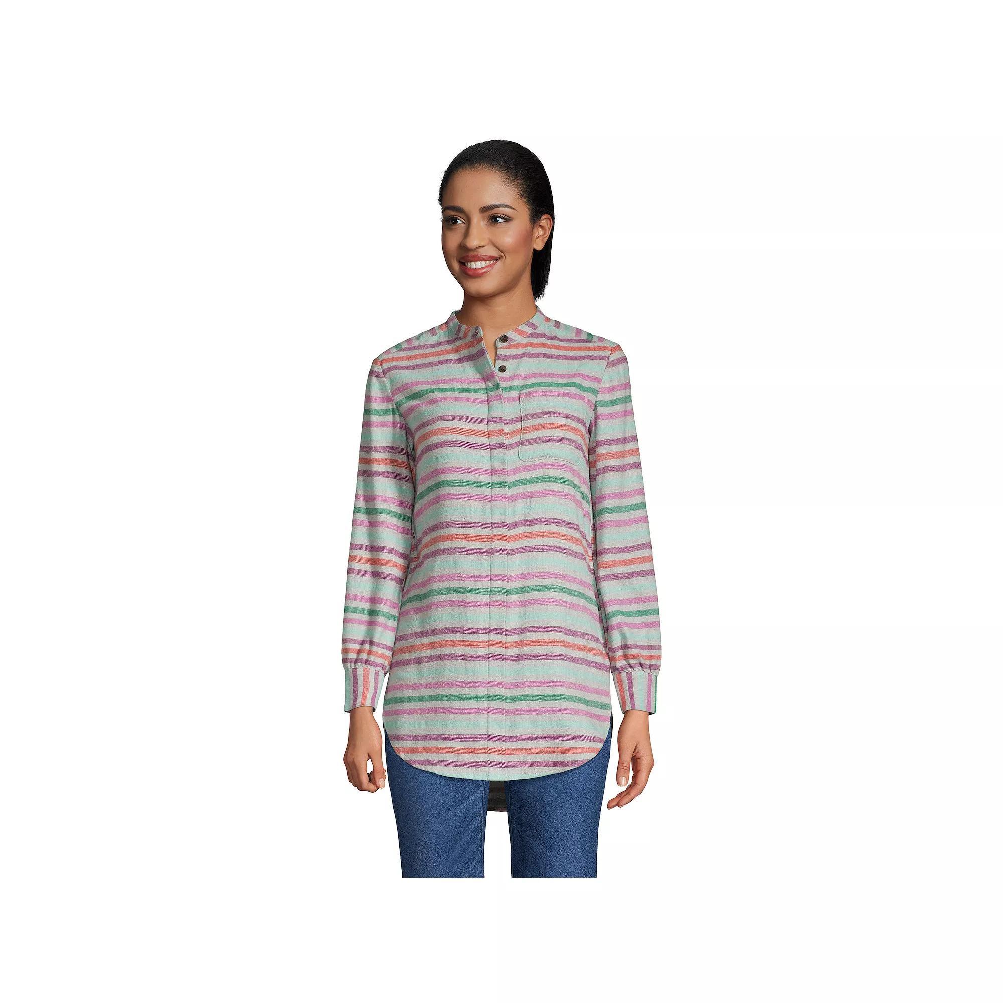 Women's Lands' End Flannel A-Line Tunic Top, Size: XL, Gorranstp Product Image