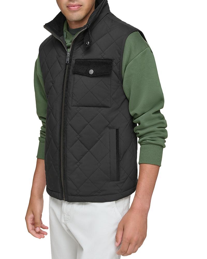 Andrew Marc Barnet Quilted Corduroy Trimmed Water Resistant Vest Product Image