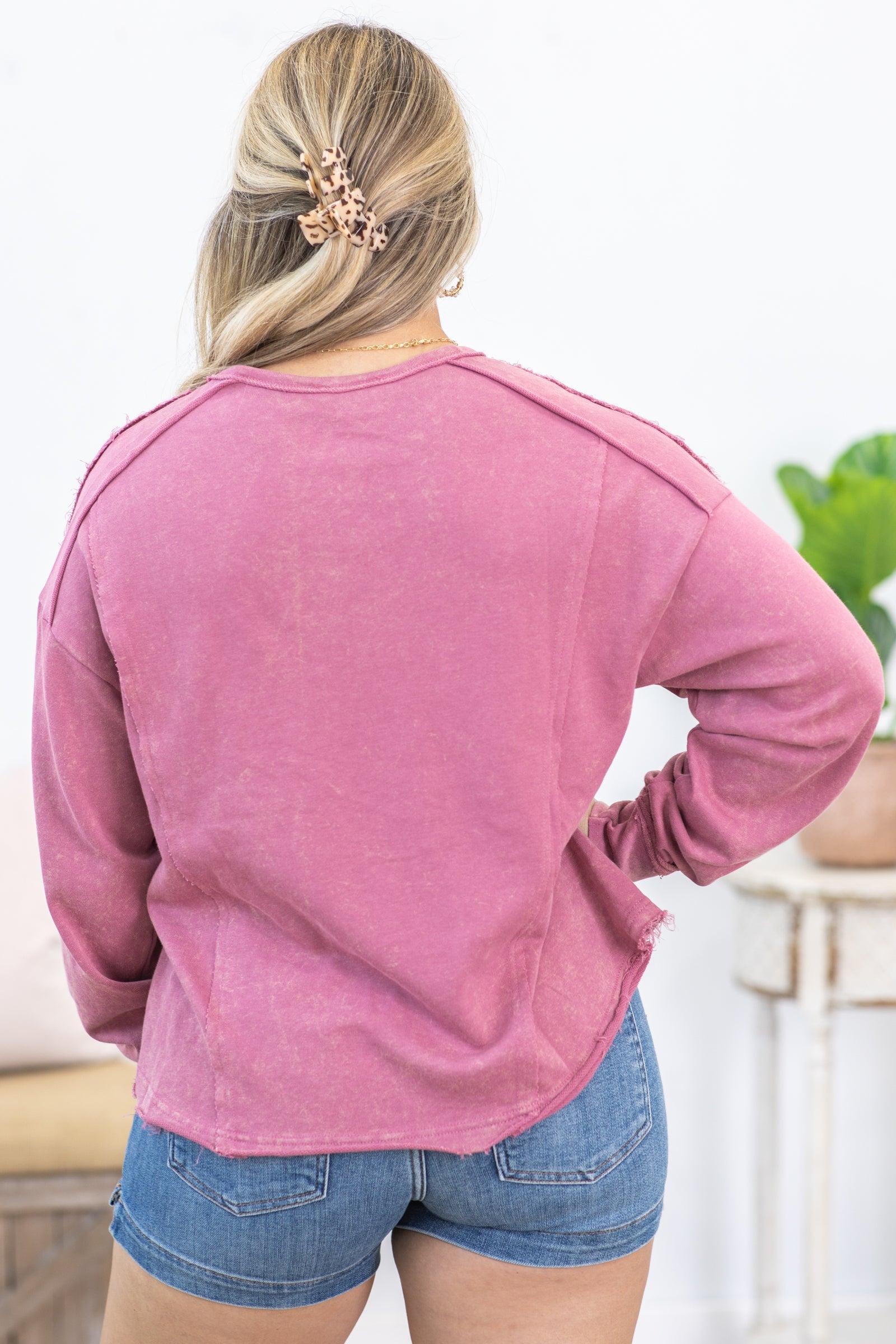 Mineral Washed Sweatshirt With Exposed Seam Product Image
