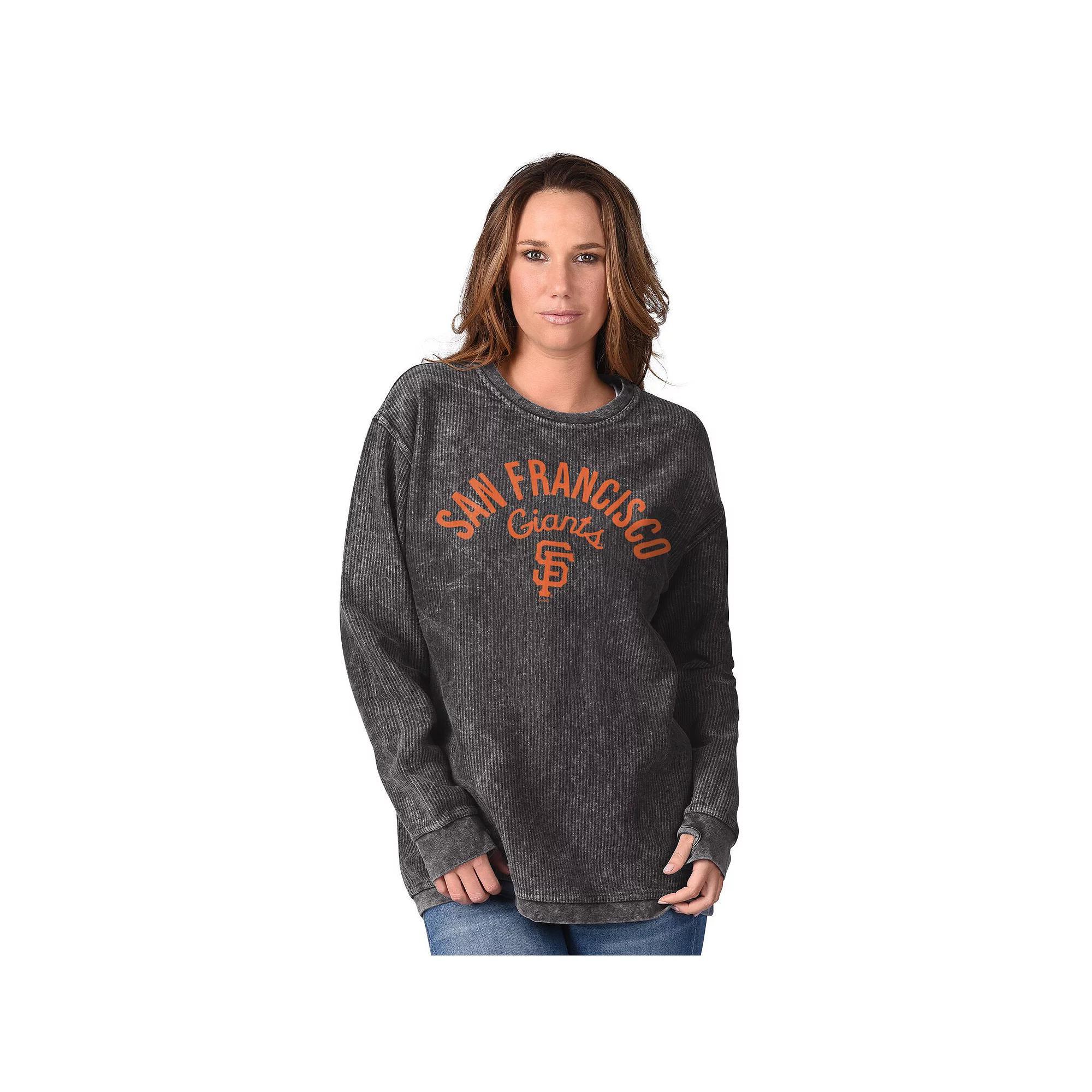 Women's G-III 4Her by Carl Banks Navy Seattle Mariners Comfy Cord Pullover Sweatshirt, Size: Large, Blue Product Image