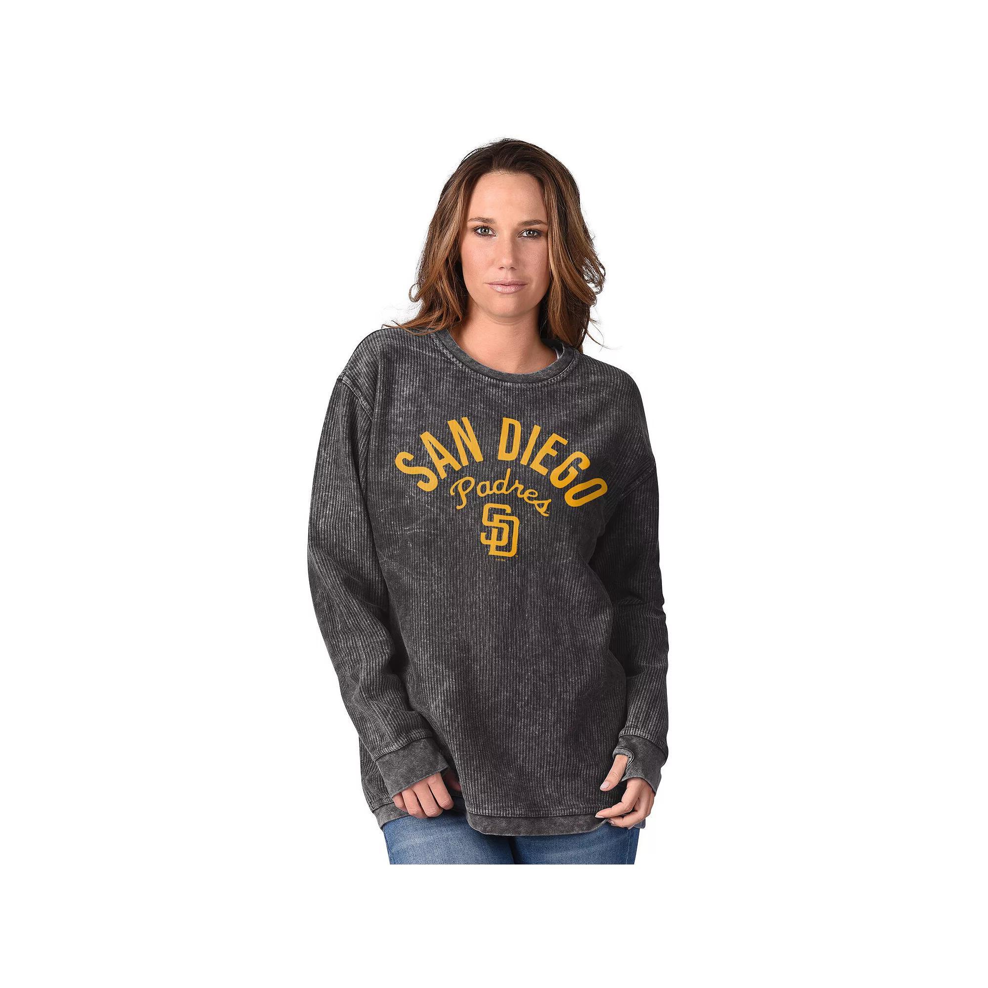 Women's G-III 4Her by Carl Banks Black San Diego Padres Comfy Cord Pullover Sweatshirt, Size: XXL Product Image