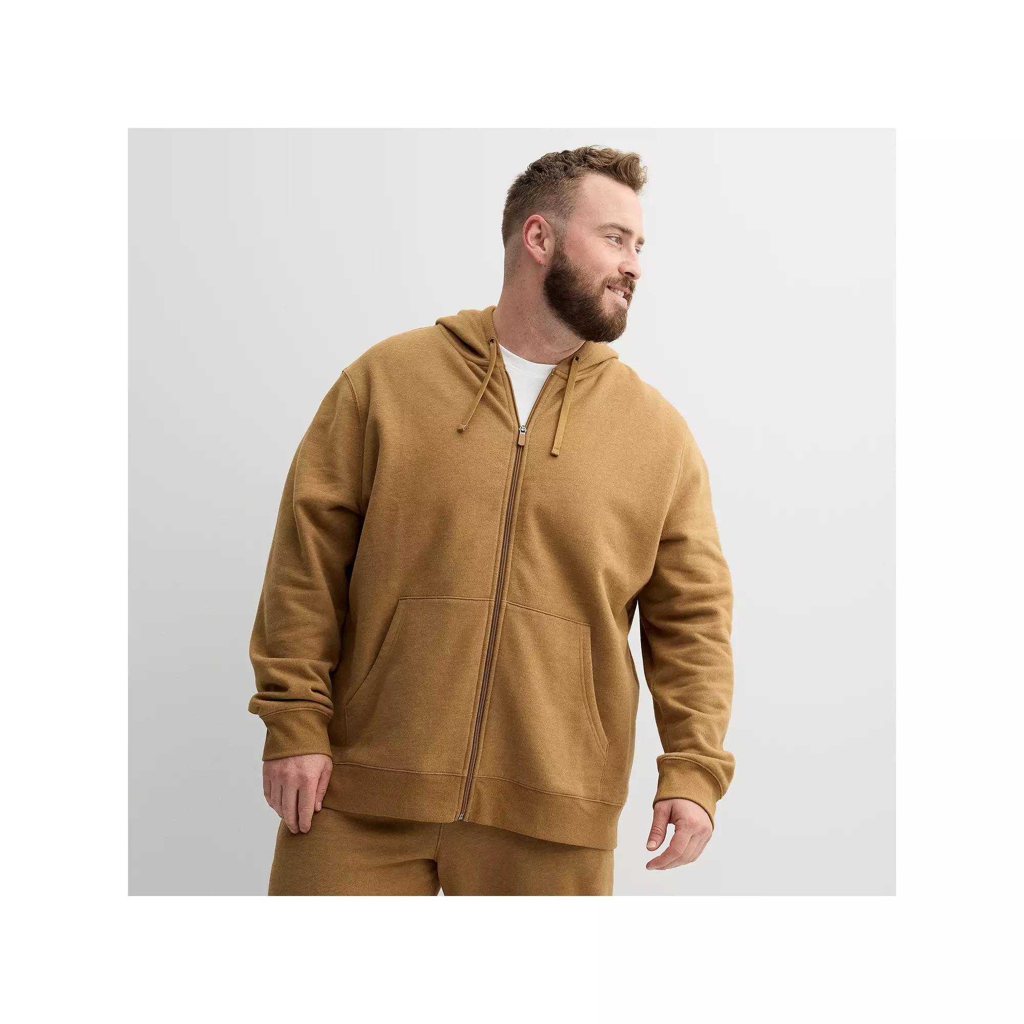 Big & Tall Tek Gear® Ultra Soft Fleece Zip-Front Hoodie, Men's, Size: Large Tall, Grey Dark Product Image
