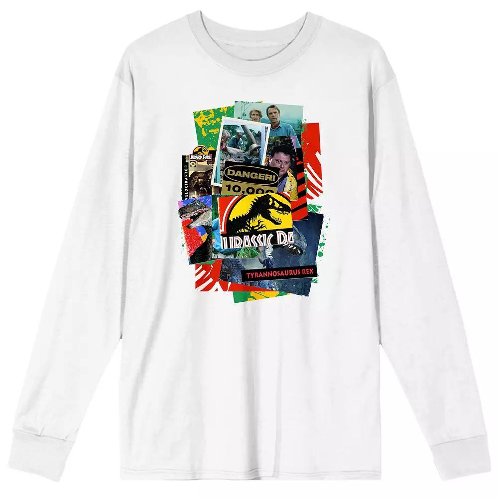 Men's Jurassic Park Movie Collage Graphic Tee, Size: XL, White Product Image