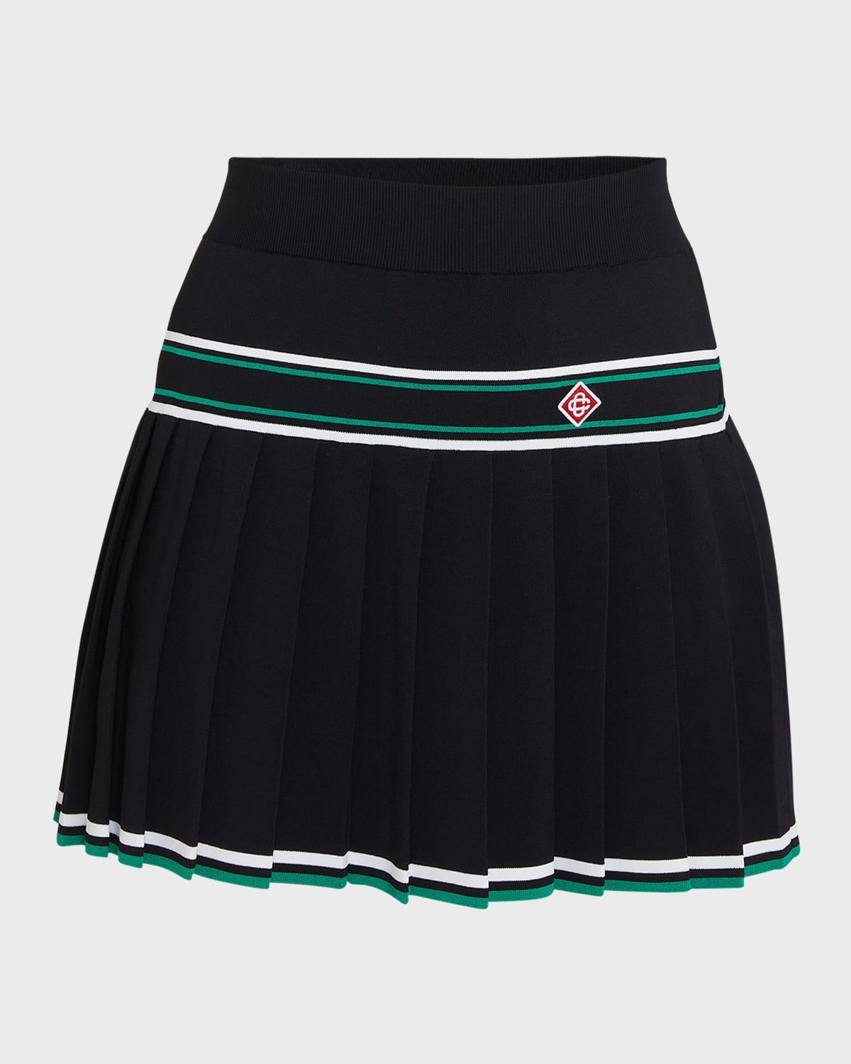Striped Pleated Mini Skirt Product Image