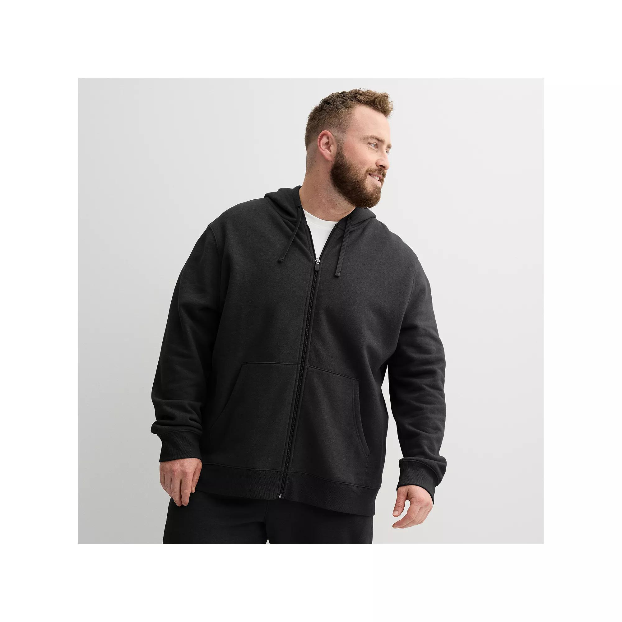 Big & Tall Tek Gear® Ultra Soft Fleece Zip-Front Hoodie, Men's, Size: 2XB, Mineral Black Product Image