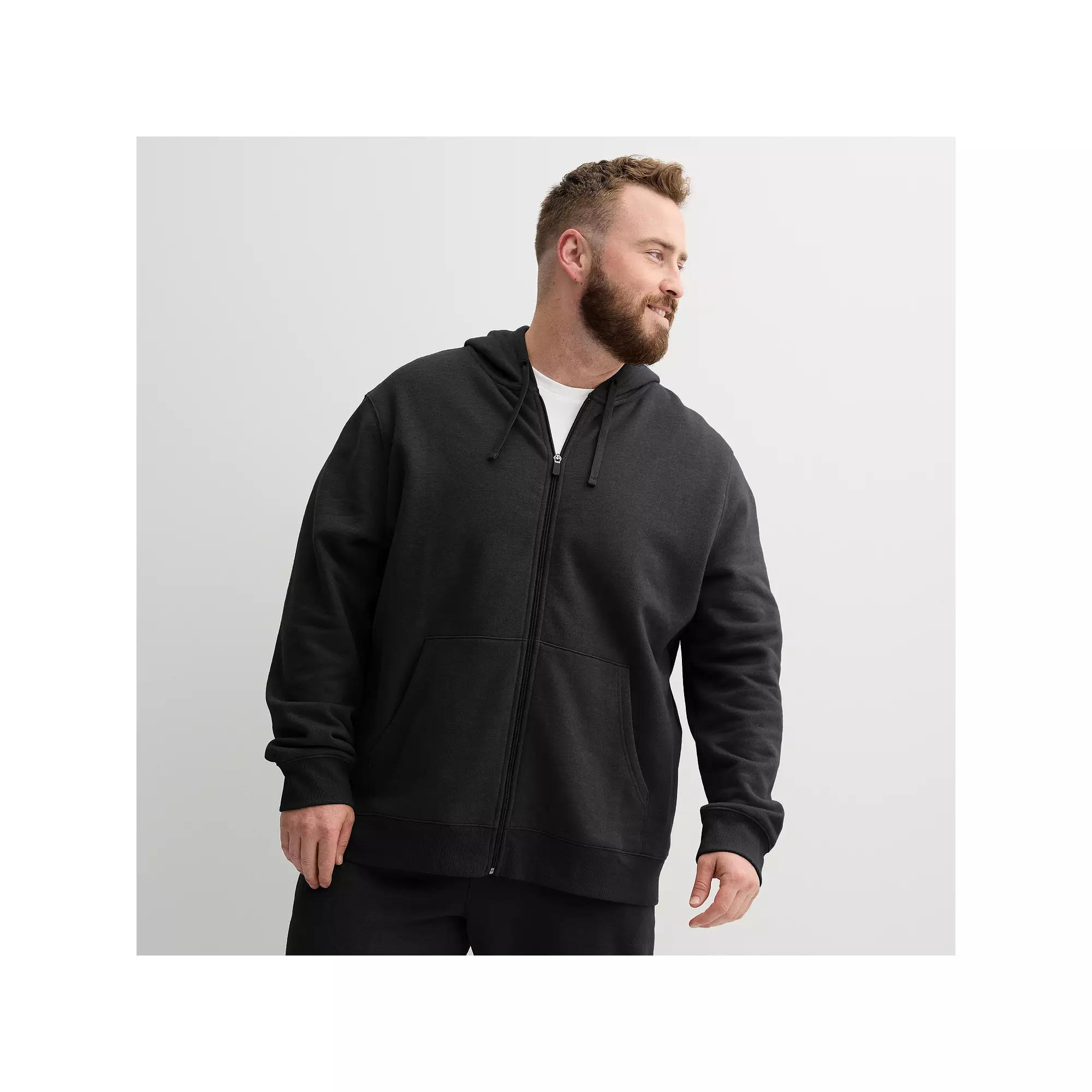 Big & Tall Tek Gear® Ultra Soft Fleece Zip-Front Hoodie, Men's, Size: 2XB, Mineral Black Product Image