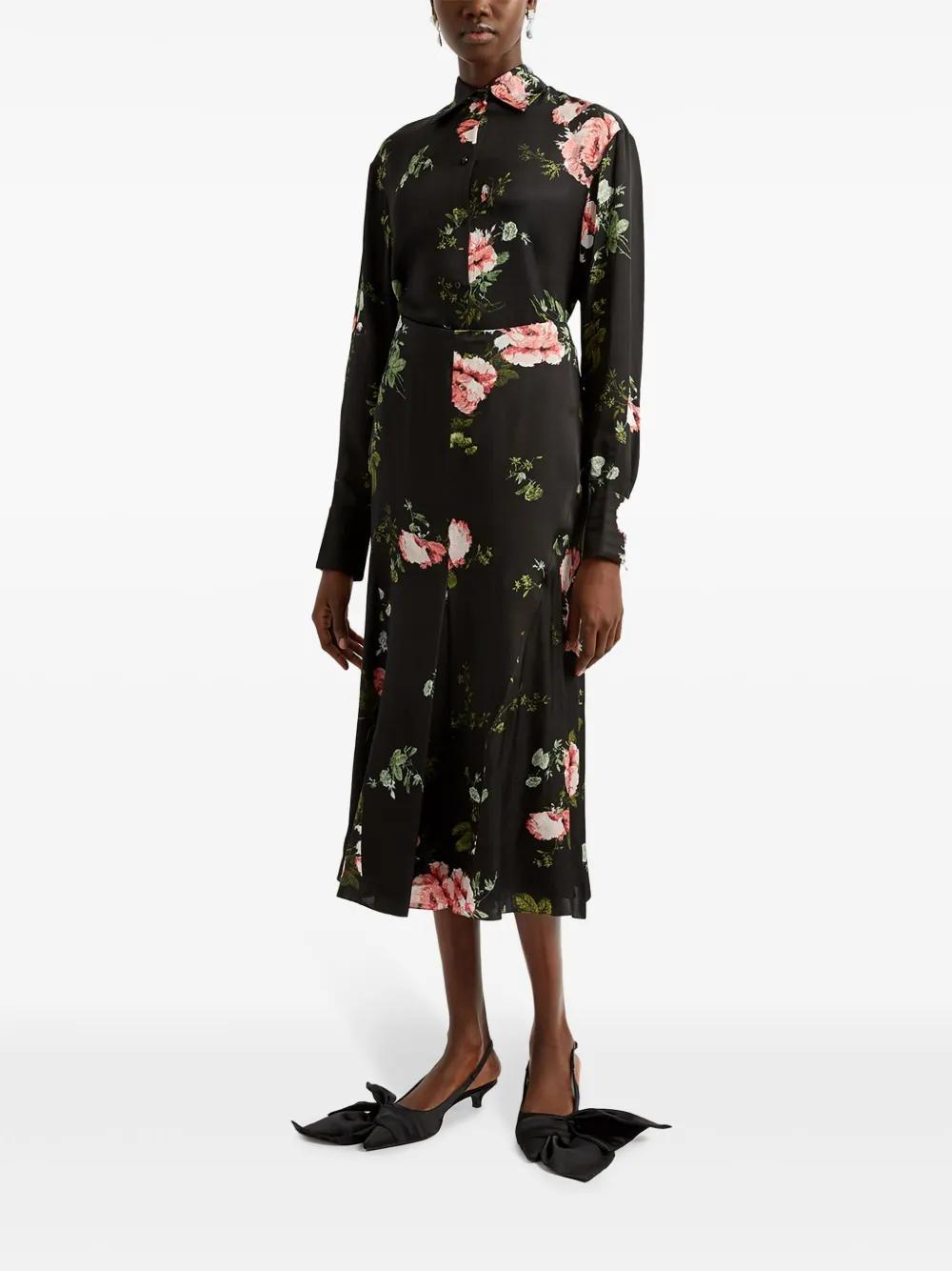 floral-print A-line midi skirt Product Image
