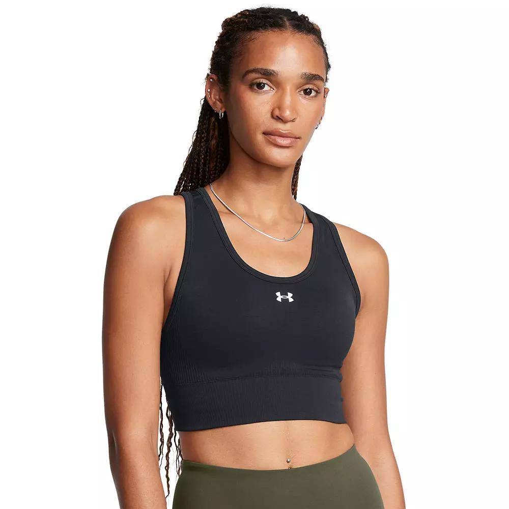 Women's Under Armour Vanish Seamless Medium-Impact Mid Sports Bra, Size: Large, Black Product Image
