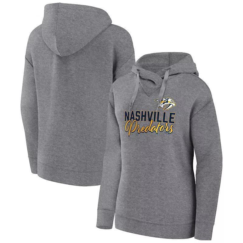 Women's Fanatics Branded Heather Gray Los Angeles Kings Script Favorite Pullover Hoodie, Size: Medium, Kgs Grey Product Image