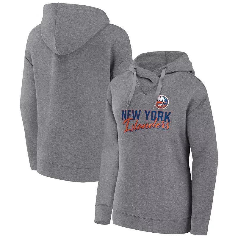 Women's Fanatics Branded Heather Gray Los Angeles Kings Script Favorite Pullover Hoodie, Size: Medium, Kgs Grey Product Image