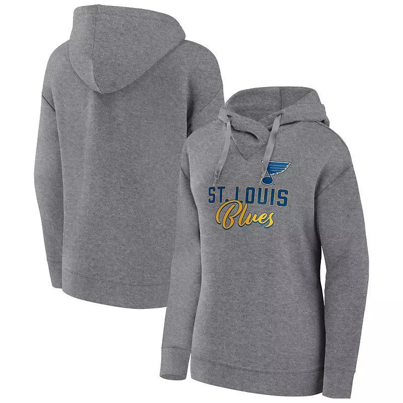 Women's Fanatics Branded Heather Gray Los Angeles Kings Script Favorite Pullover Hoodie, Size: Medium, Kgs Grey Product Image