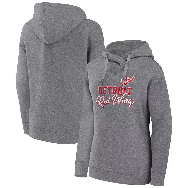 Women's Fanatics Branded Heather Gray Los Angeles Kings Script Favorite Pullover Hoodie, Size: Medium, Kgs Grey Product Image