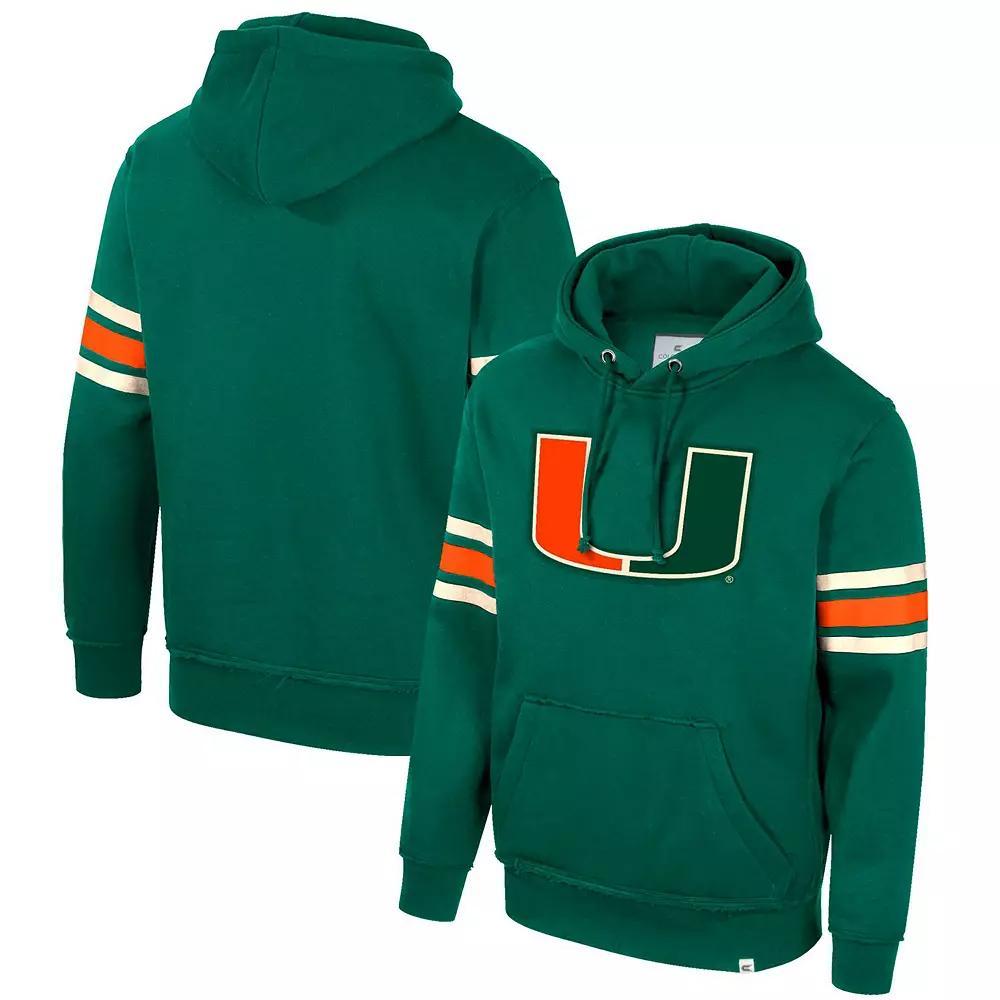 Men's Colosseum Green Miami Hurricanes Saluting Pullover Hoodie, Size: Medium Product Image