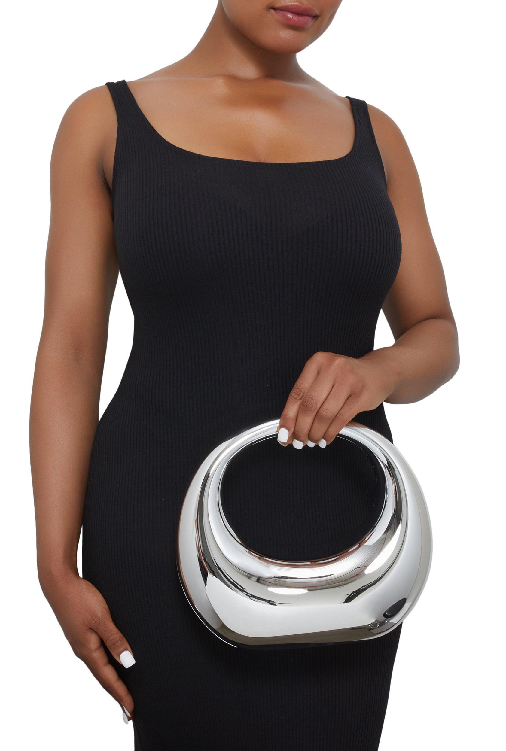 Womens Metallic Half Moon Convertible Clutch Product Image