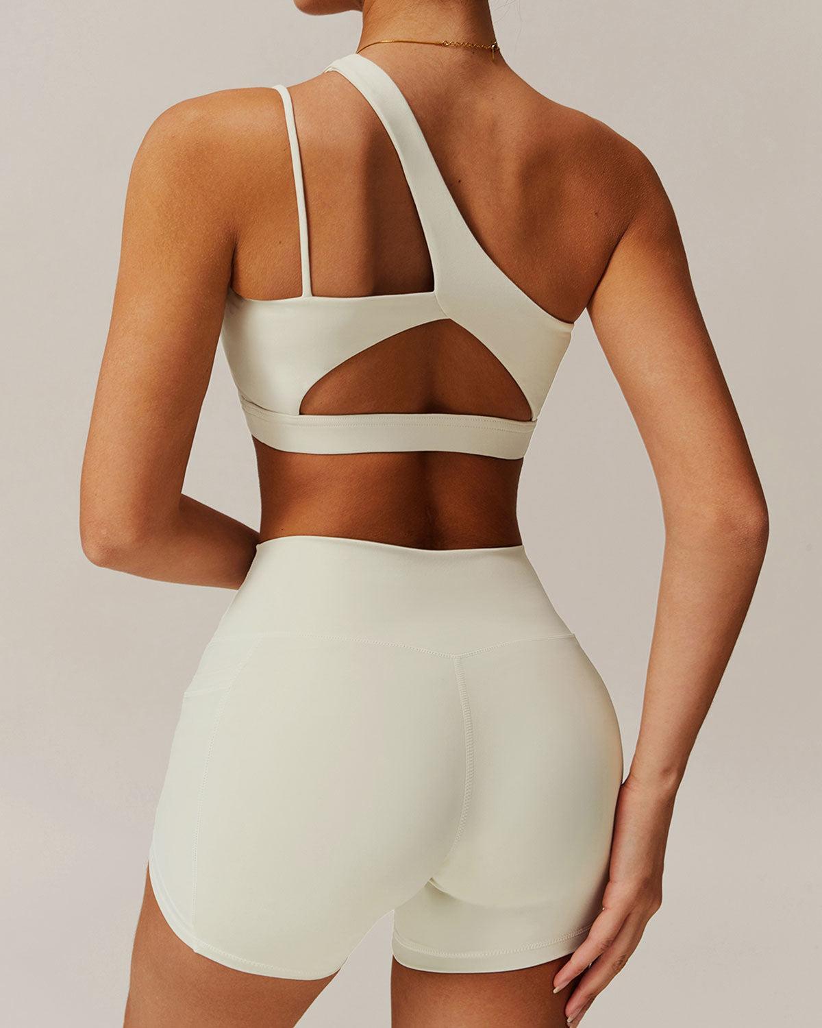 Apricot Cropped One Shoulder Yoga Cami Top Product Image