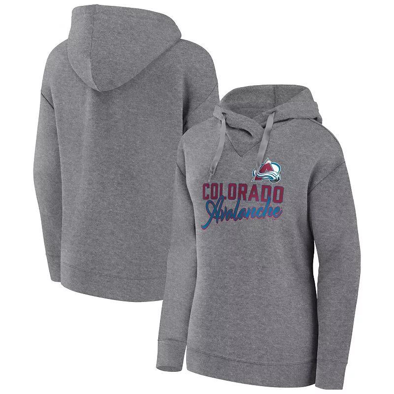 Women's Fanatics Branded Heather Gray Los Angeles Kings Script Favorite Pullover Hoodie, Size: Medium, Kgs Grey Product Image